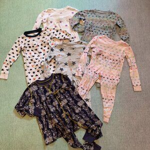 Bundle of 6 Adorable PJ Sets - Sz 2-3 (Primary) and 4 (Pact Organic) HALLOWEEN